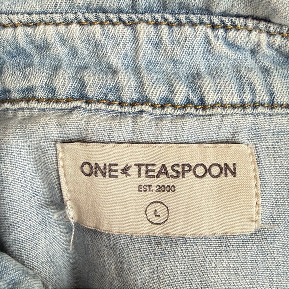 One Teaspoon Revolver Long Sleeve Oversized Denim Jean Shirt Large 36189 - Picture 5 of 8